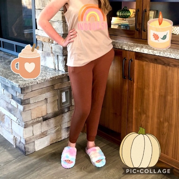 New! Comfy Copper Brown Lounge Wear Sweat Pant - Picture 4 of 13